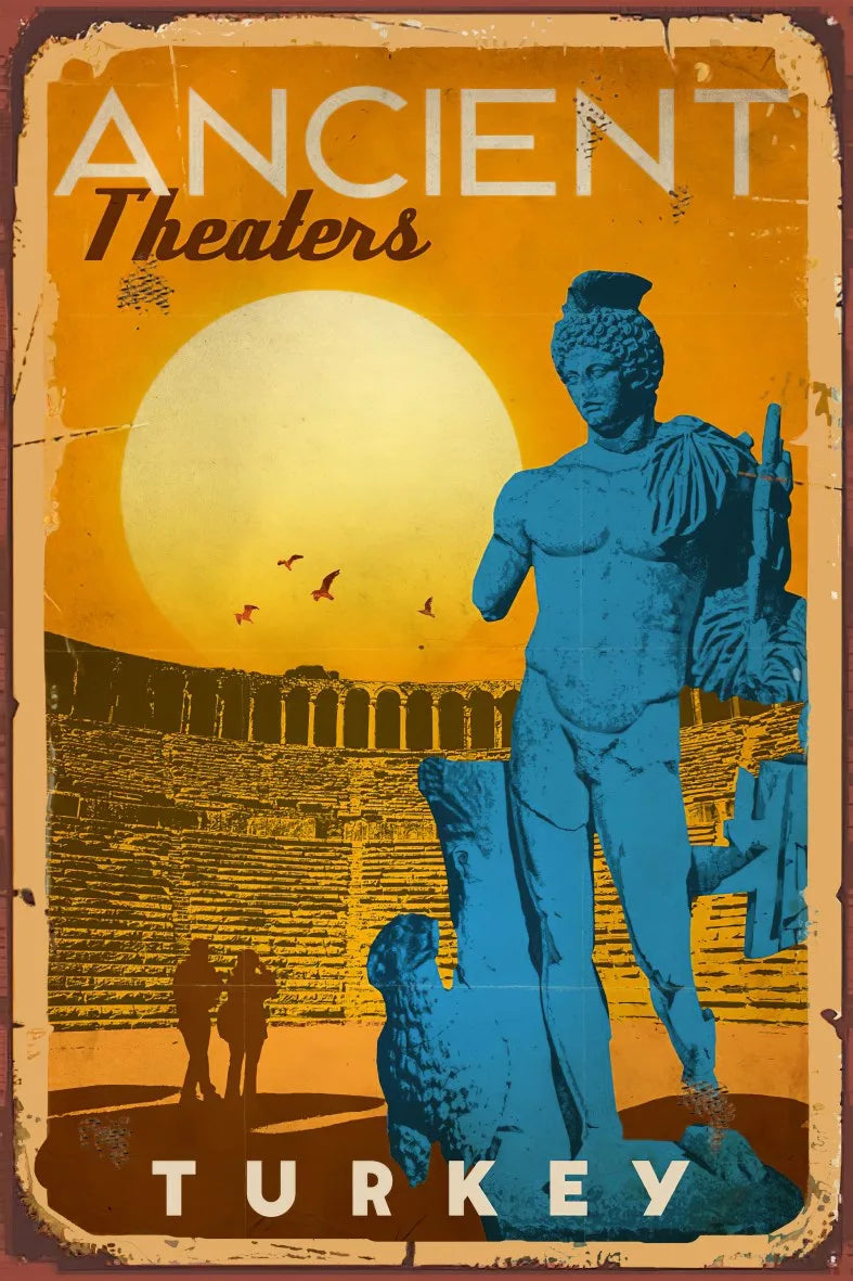Ancient Retro Ahşap Poster No:727