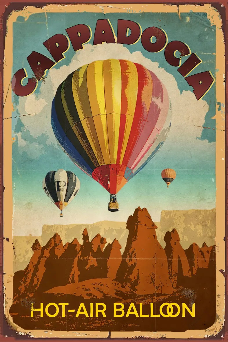 Kapadokya Retro Ahşap Poster No:706