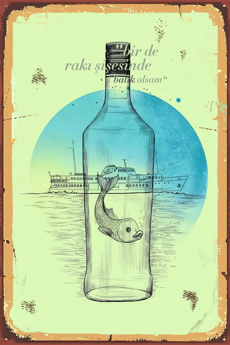 Alkol Temalı Ahşap Poster No:754
