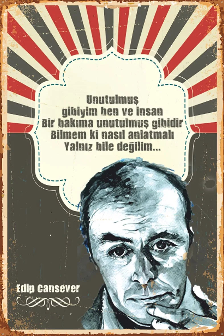 Edip Cansever Ahşap Poster No:538