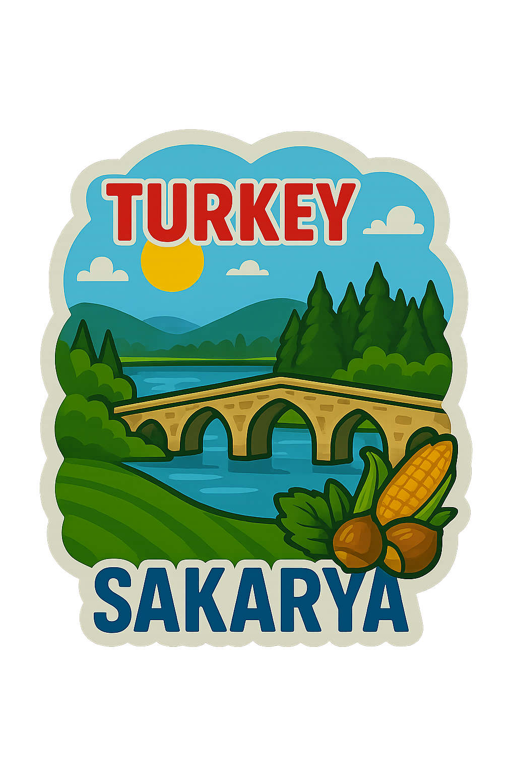 Frankfurt Wooden Magnet – Wholesale UV Printed Retro Gift Magnet