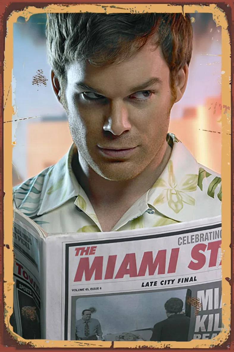 Dexter Retro Ahşap Poster No:874