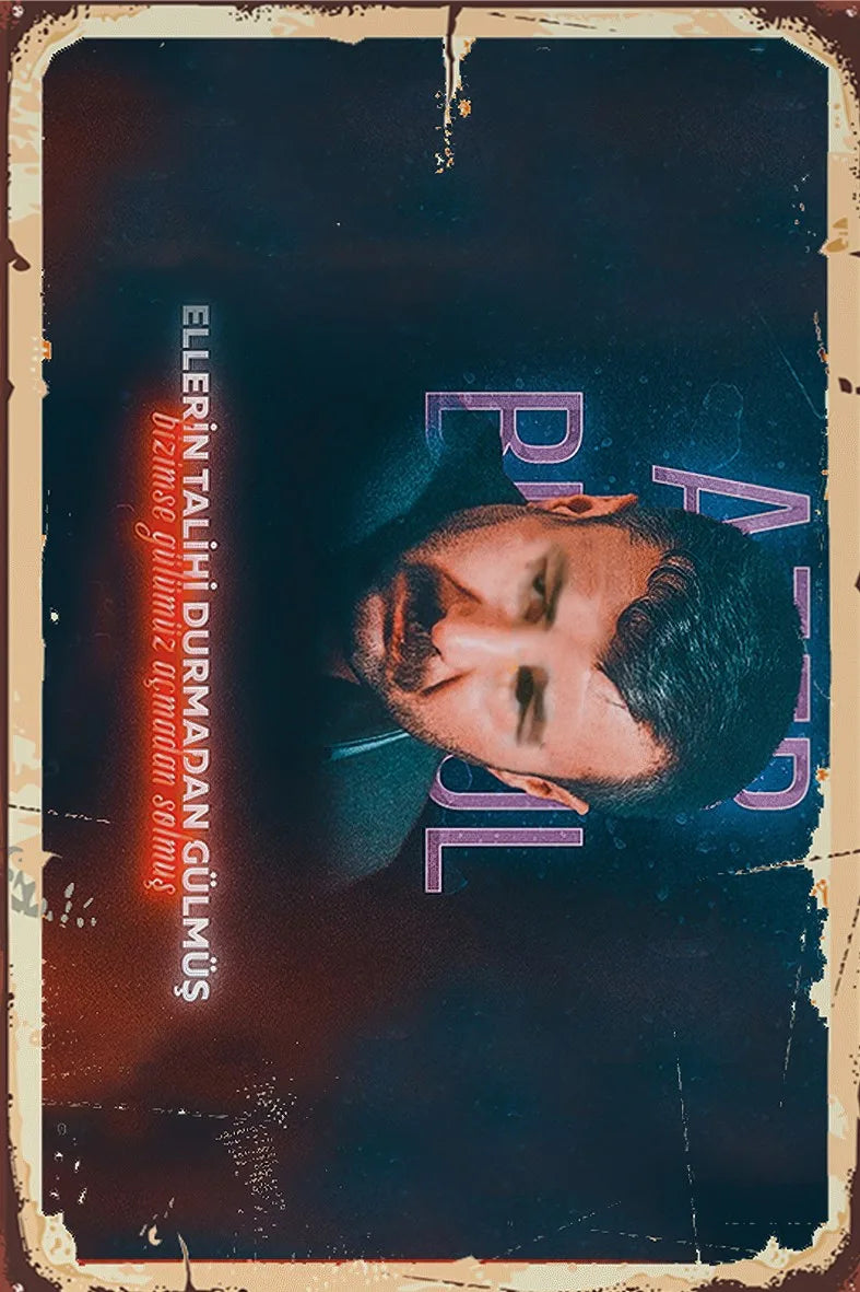 Azer Bülbül Retro Ahşap Poster No:461