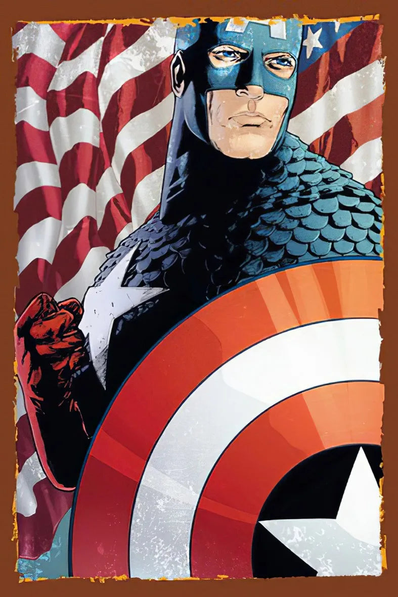 Kaptan Amerika Retro Ahşap Poster No:226