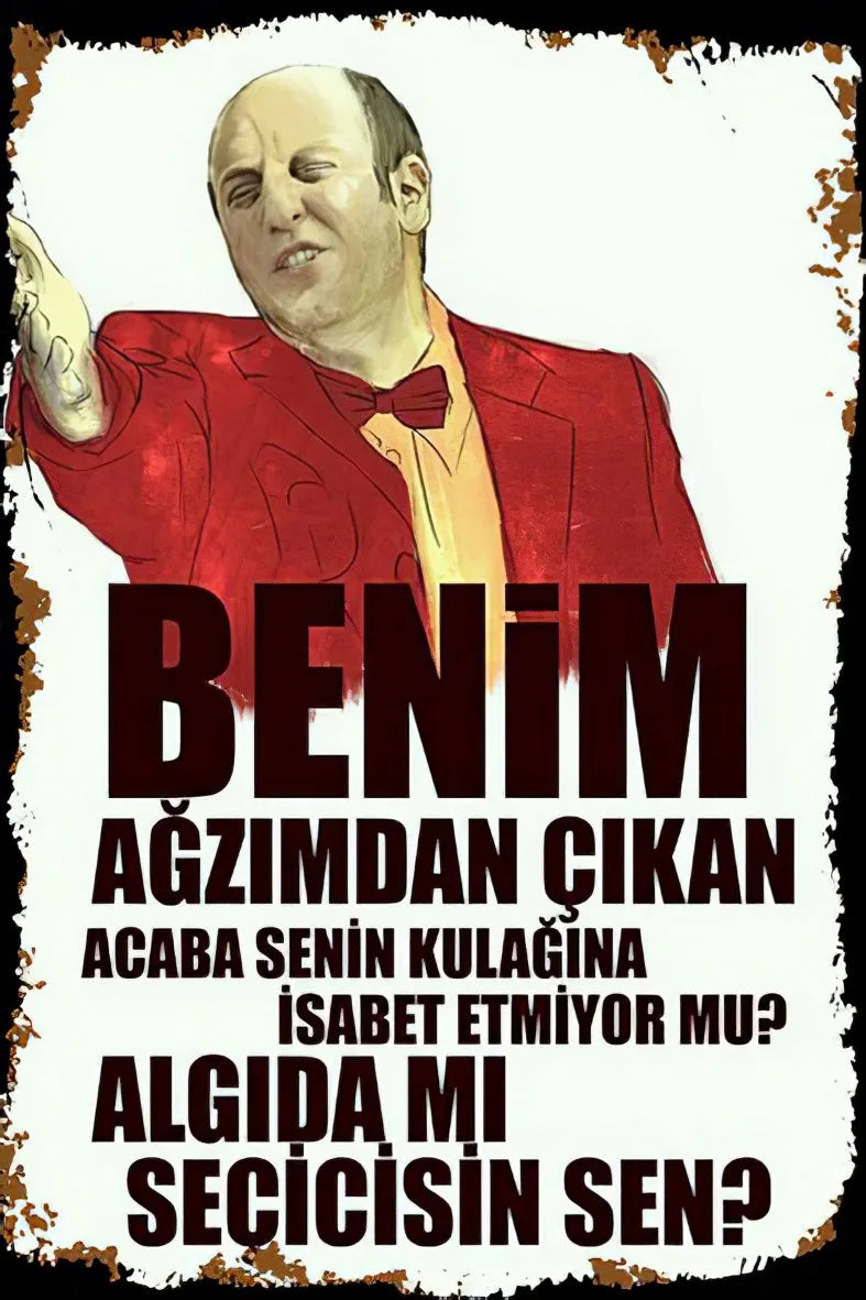 Benim Ağzımdan Çıkan Acaba Senin Kulağına İsabet Etmiyor Mu Retro Ahşap Poster No:91