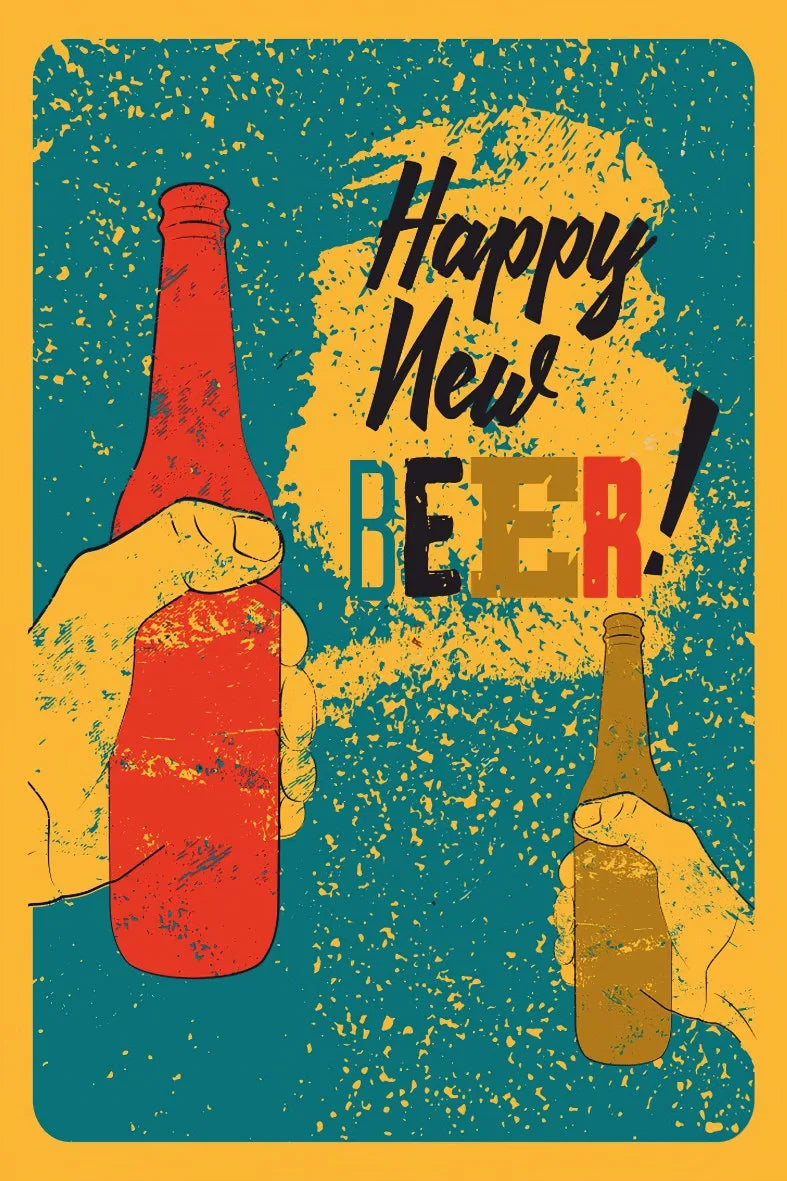 Alkol Temalı Retro Ahşap Poster No:608