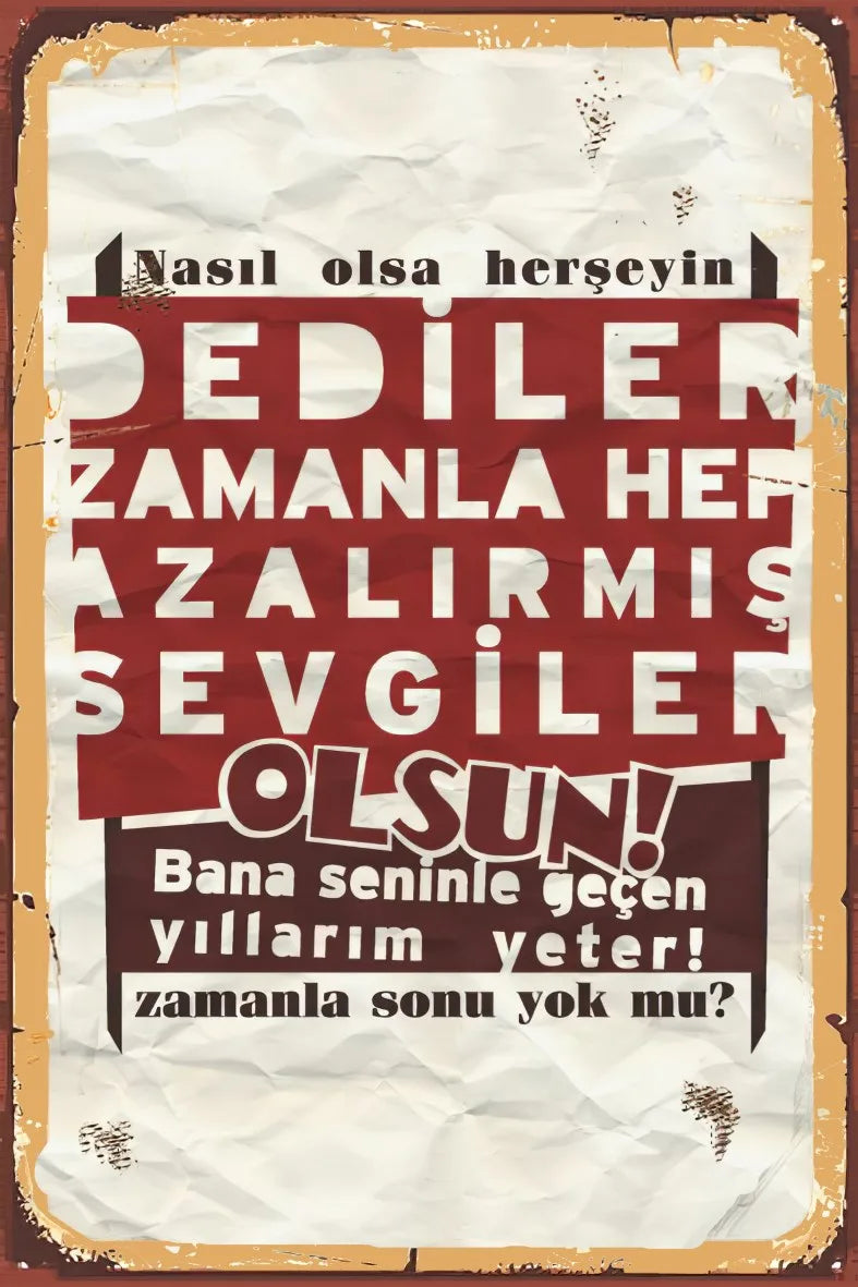 Duvar Yazısı Retro Ahşap Poster No:663