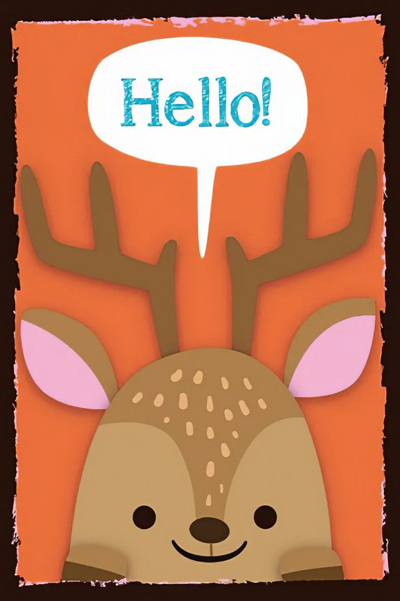 Geyik Hello Retro Ahşap Poster No: 38