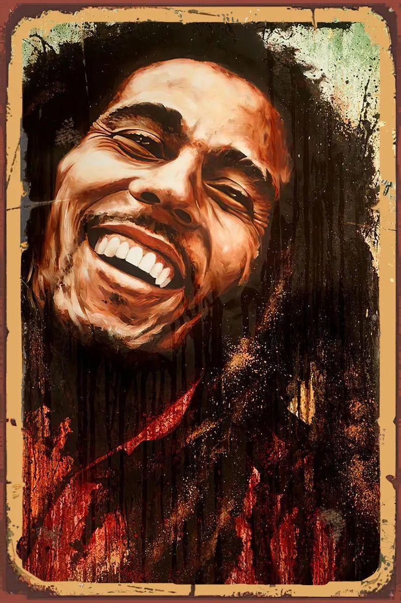 Bob Marley Retro Ahşap Poster No:998