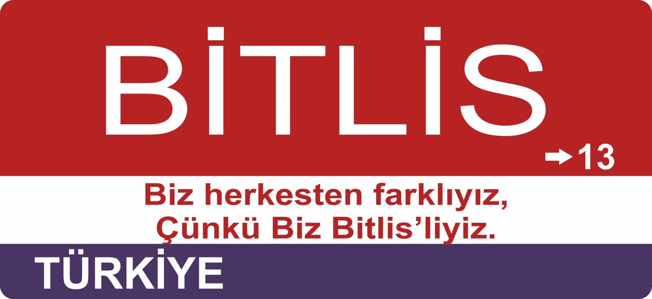 Bitlis Sokak Tabelası Ahşap Poster 11x24cm