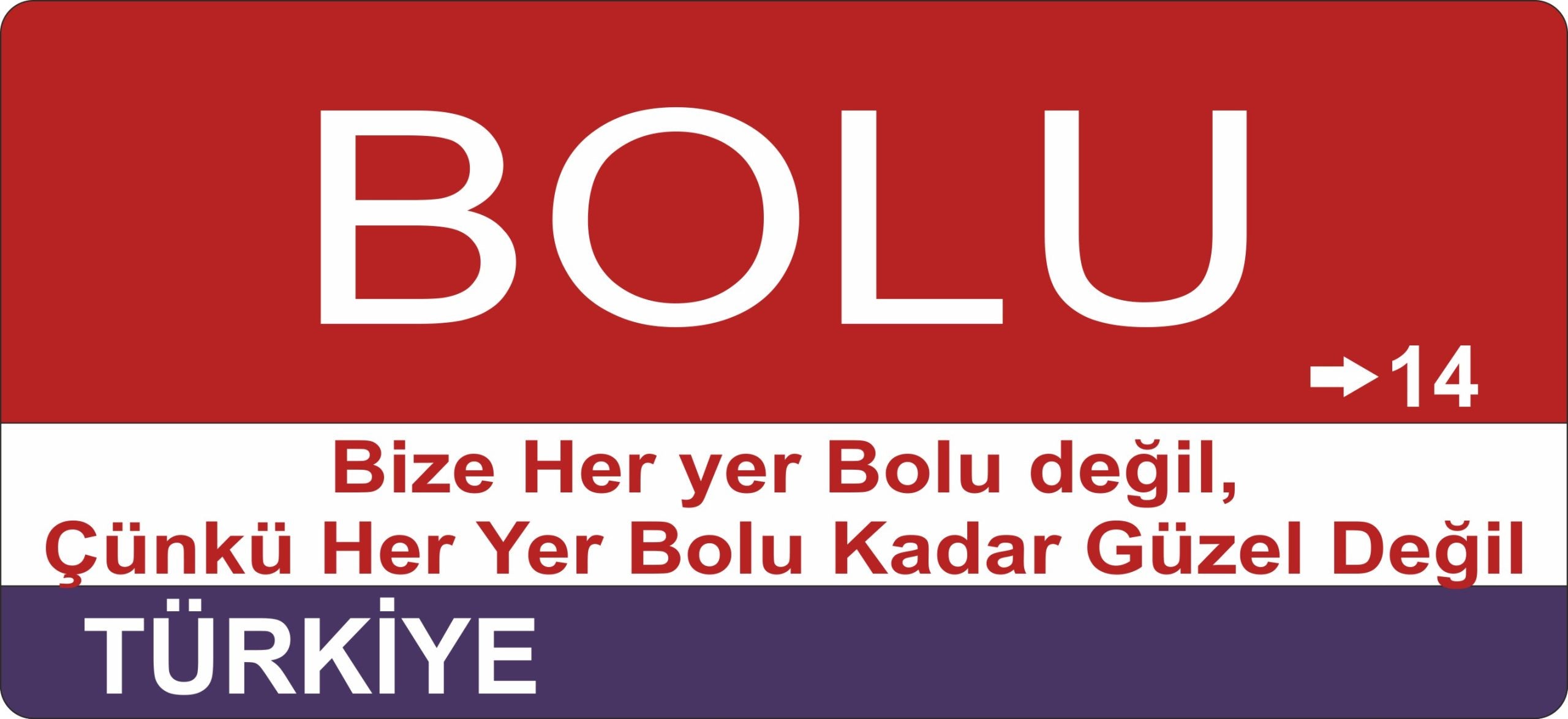 Bolu Sokak Tabelası Ahşap Poster 11x24cm