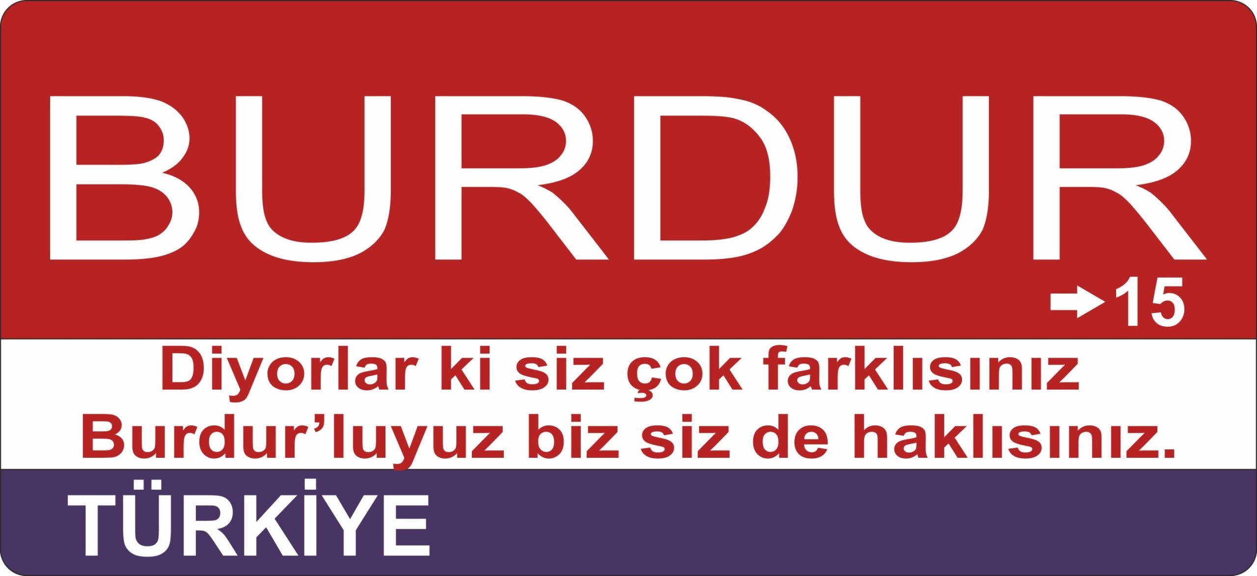 Burdur Sokak Tabelası Ahşap Poster 11x24cm