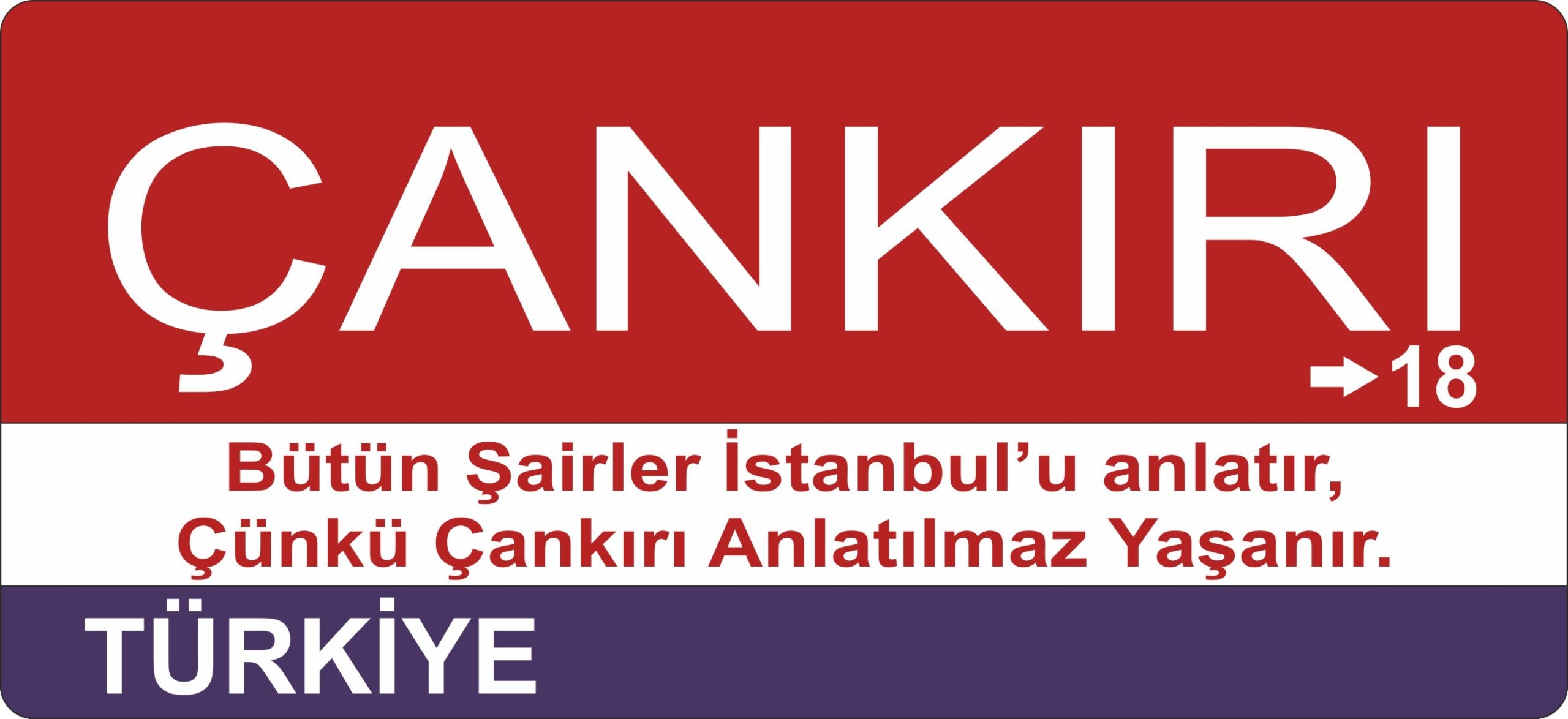 Çankırı Sokak Tabelası Ahşap Poster 11x24cm