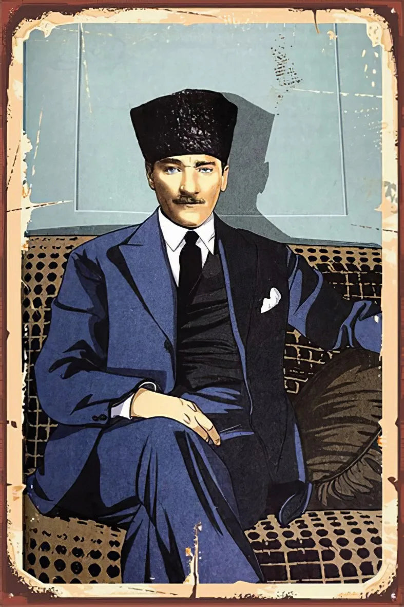 Atatürk Retro Ahşap Poster No:249