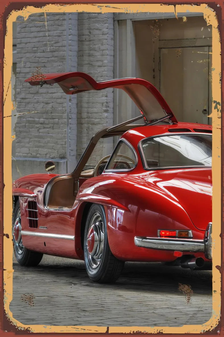 Klasik Araç Retro Ahşap Poster No:979