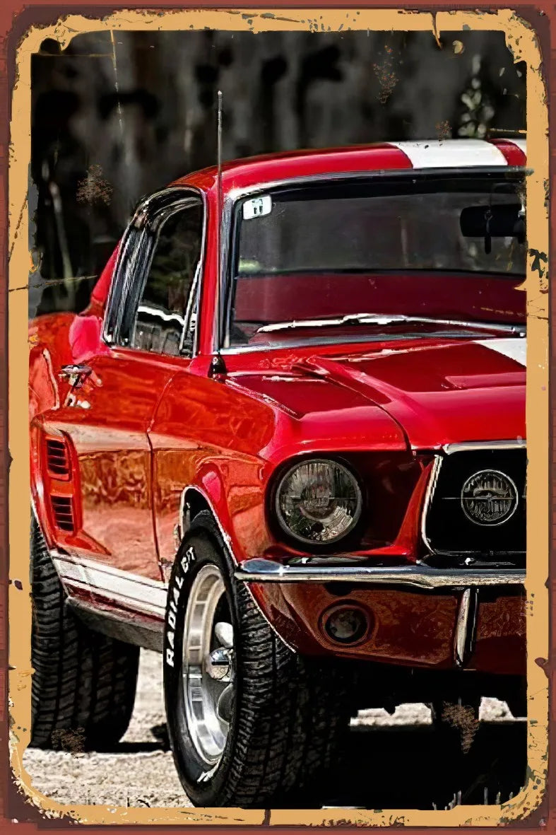 Klasik Araç Retro Ahşap Poster No:966