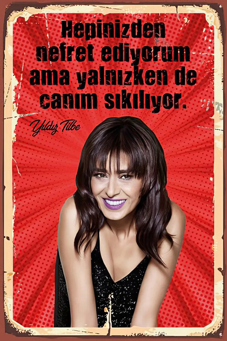 Yıldız tilbe Retro Ahşap Poster No:245