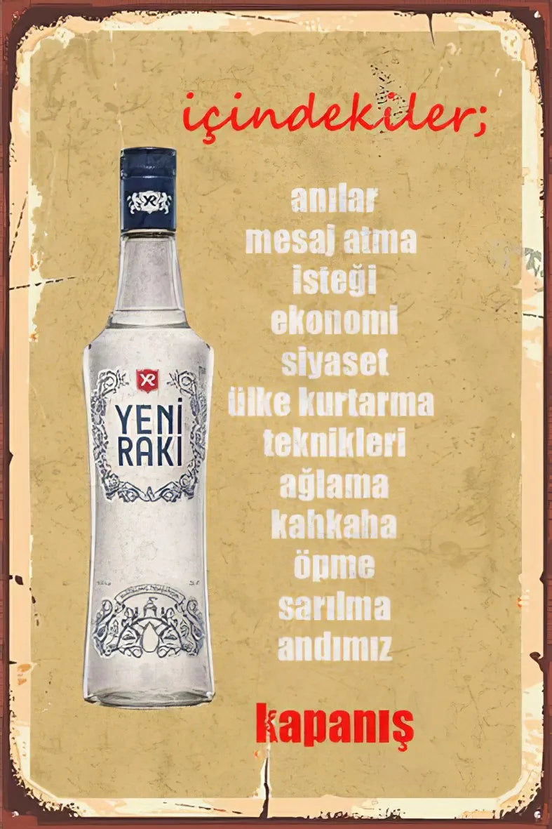 Alkol Temalı Retro Ahşap Poster No:237