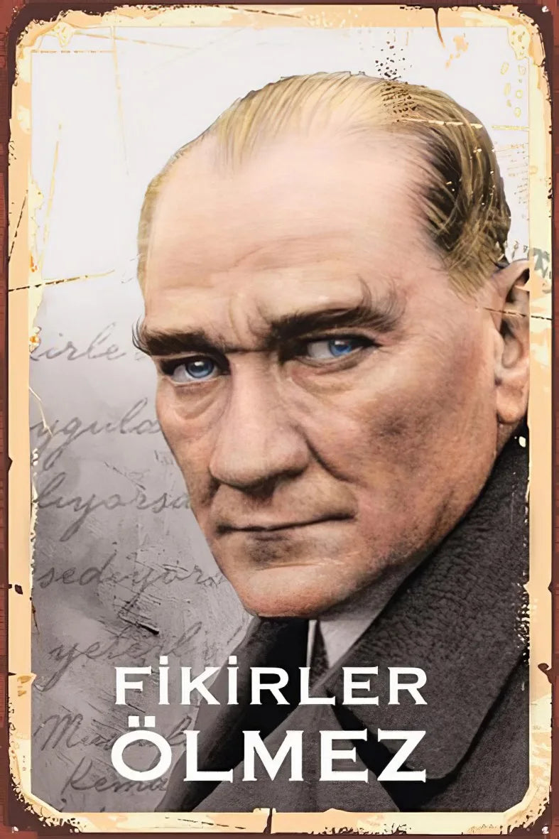 Atatürk Retro Ahşap Poster No:103