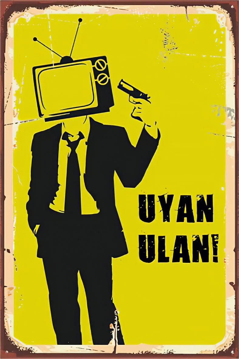 Uyan Ulan Duvar Yazısı Retro Ahşap Poster No:57