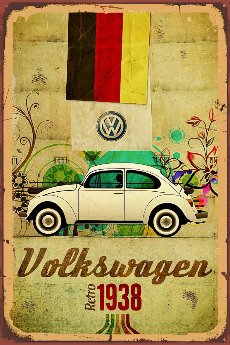 Klasik Araç Retro Ahşap Poster No:982