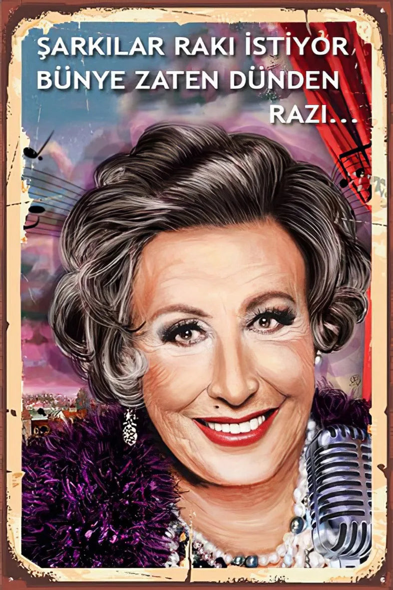 Şarkılar Rakı İstiyor Bünde Zaten Dünden Razı Retro Ahşap Poster No:266