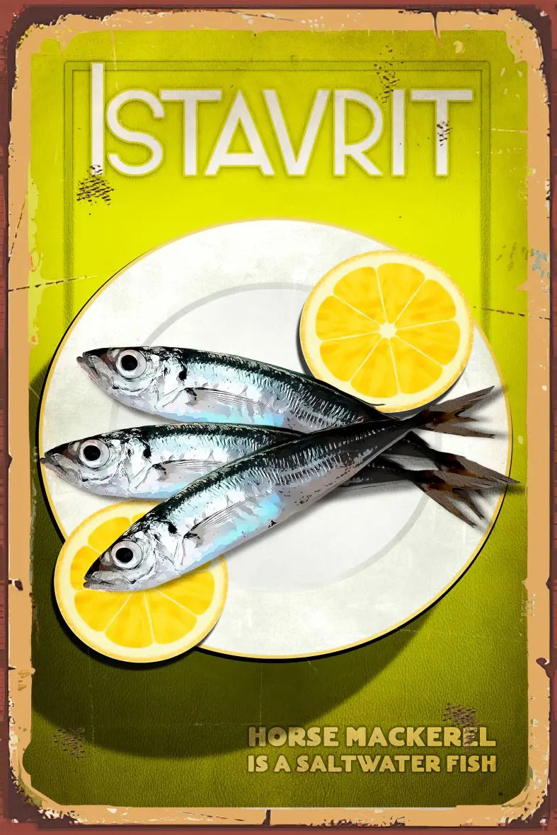 İstavrit Retro Ahşap Poster No:749