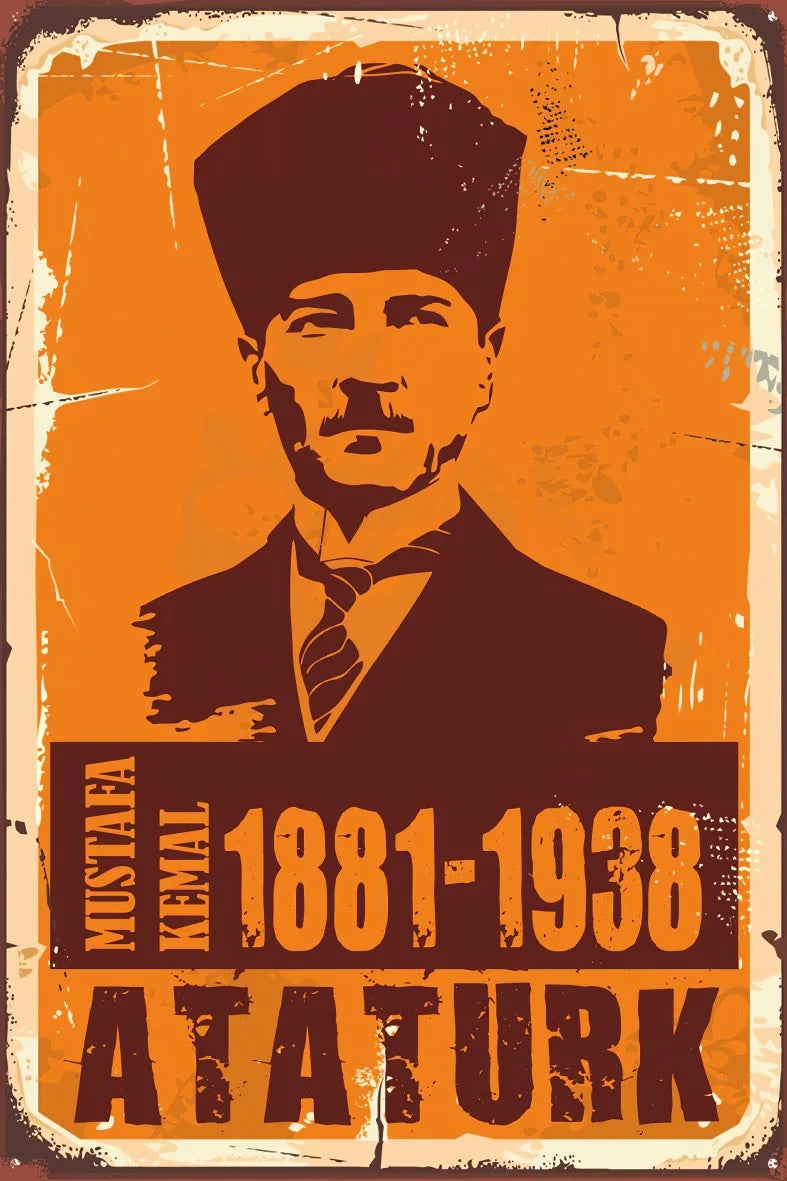 Atatürk Retro Ahşap Poster No:629