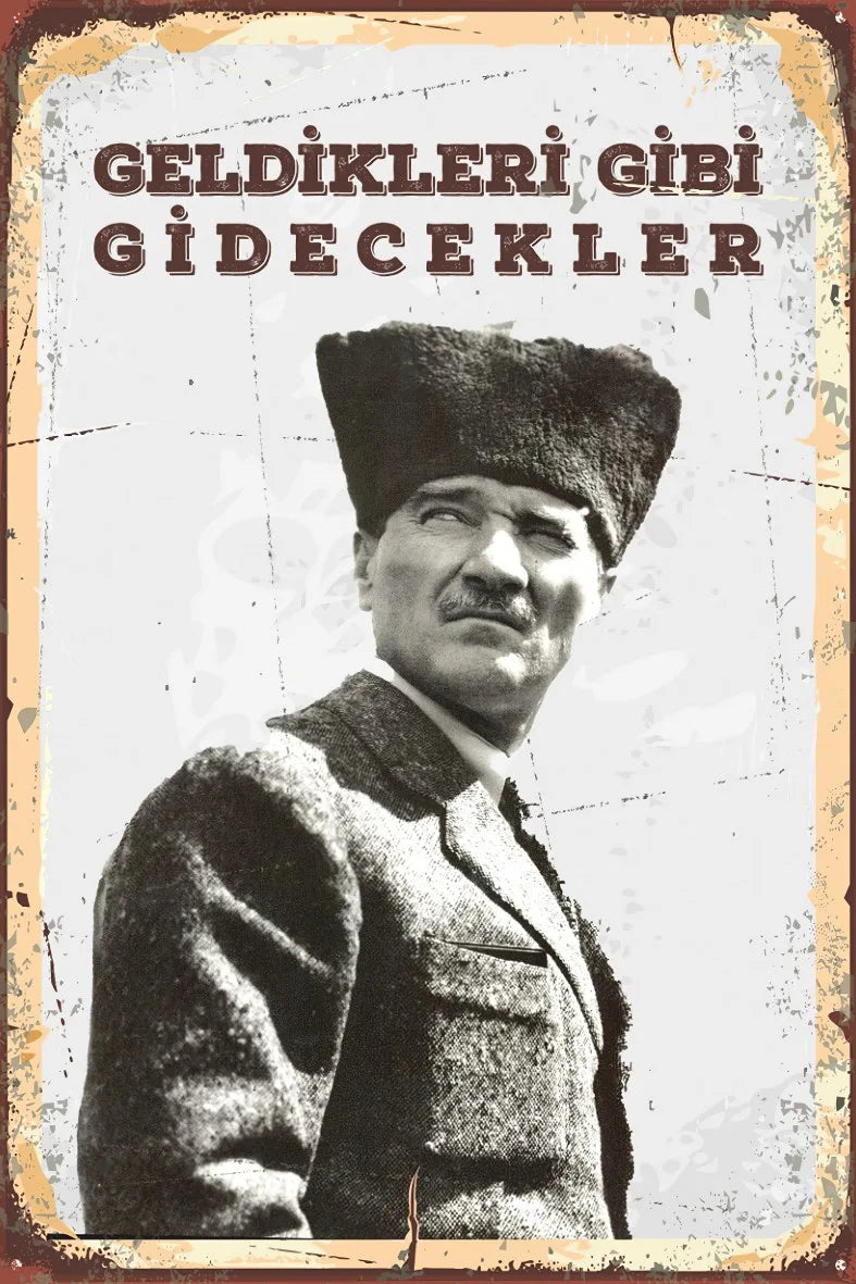 Atatürk Retro Ahşap Poster No:628