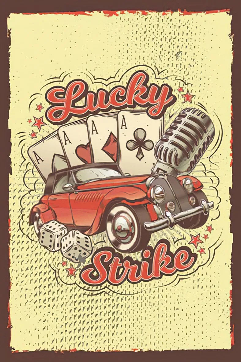 Lucky Strike Retro Ahşap Poster No:299