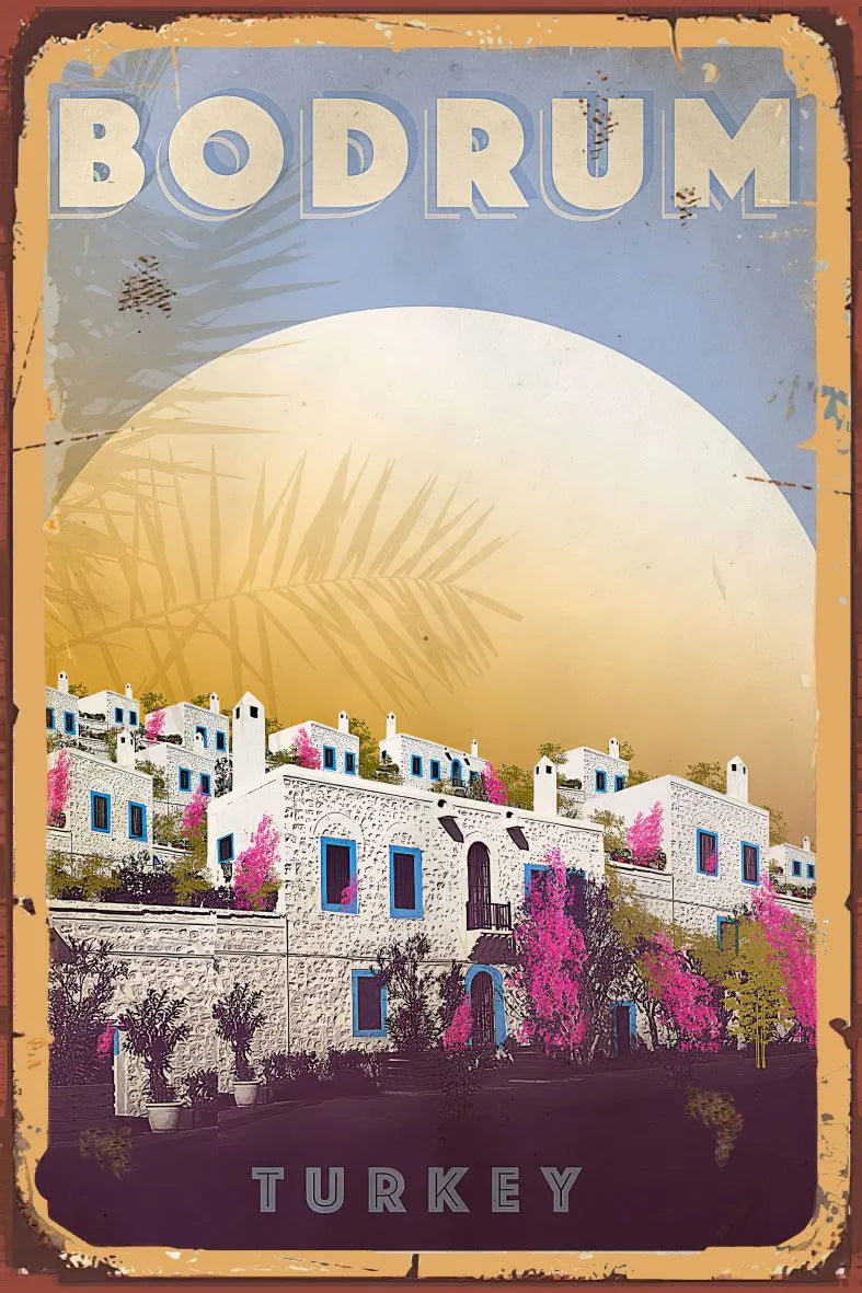 Bodrum Retro Ahşap Poster No:709