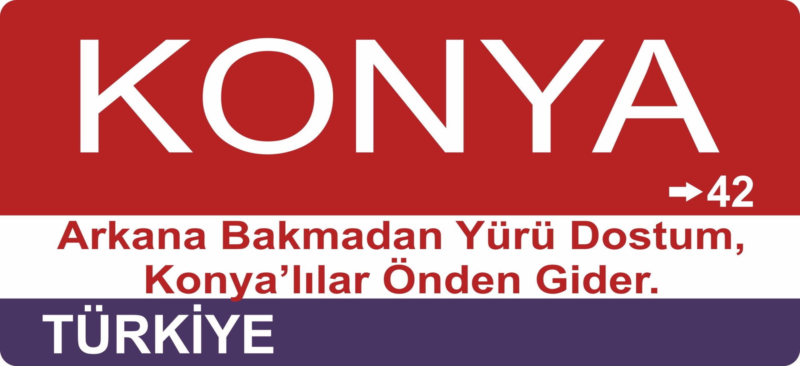 Konya Sokak Tabelası Ahşap Poster 11x24cm