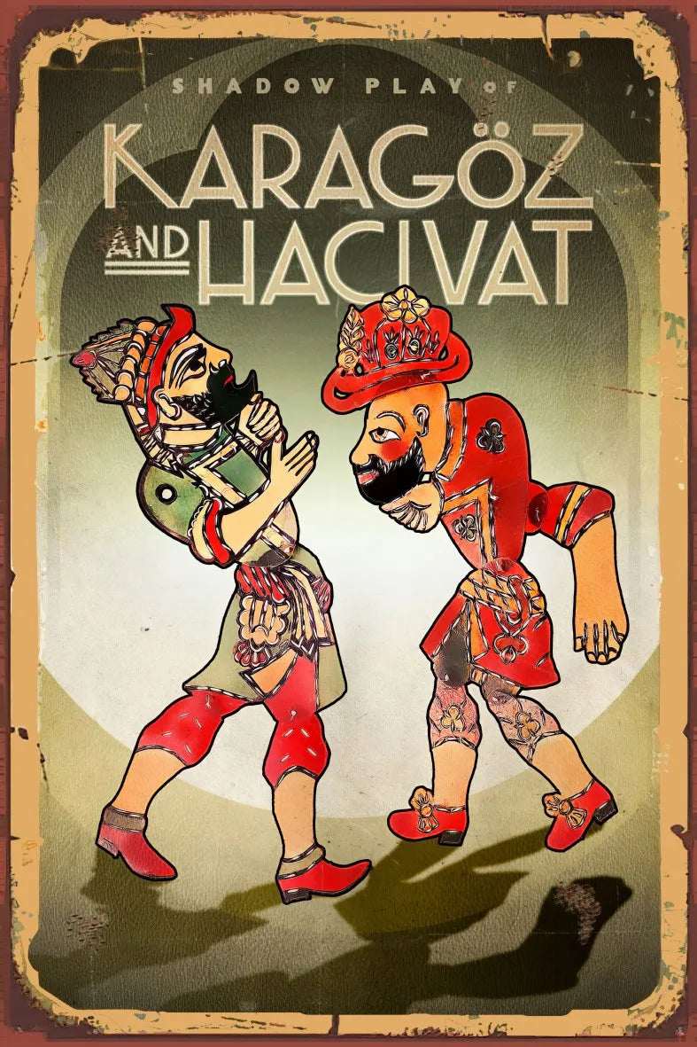 Karagöz Hacivat Retro Ahşap Poster No:750