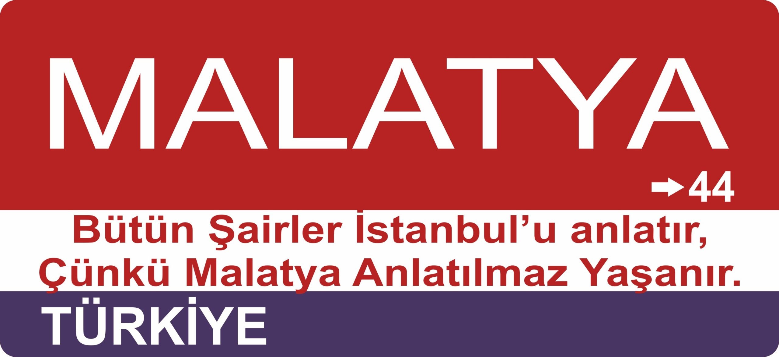 Malatya Sokak Tabelası Ahşap Poster 11x24cm