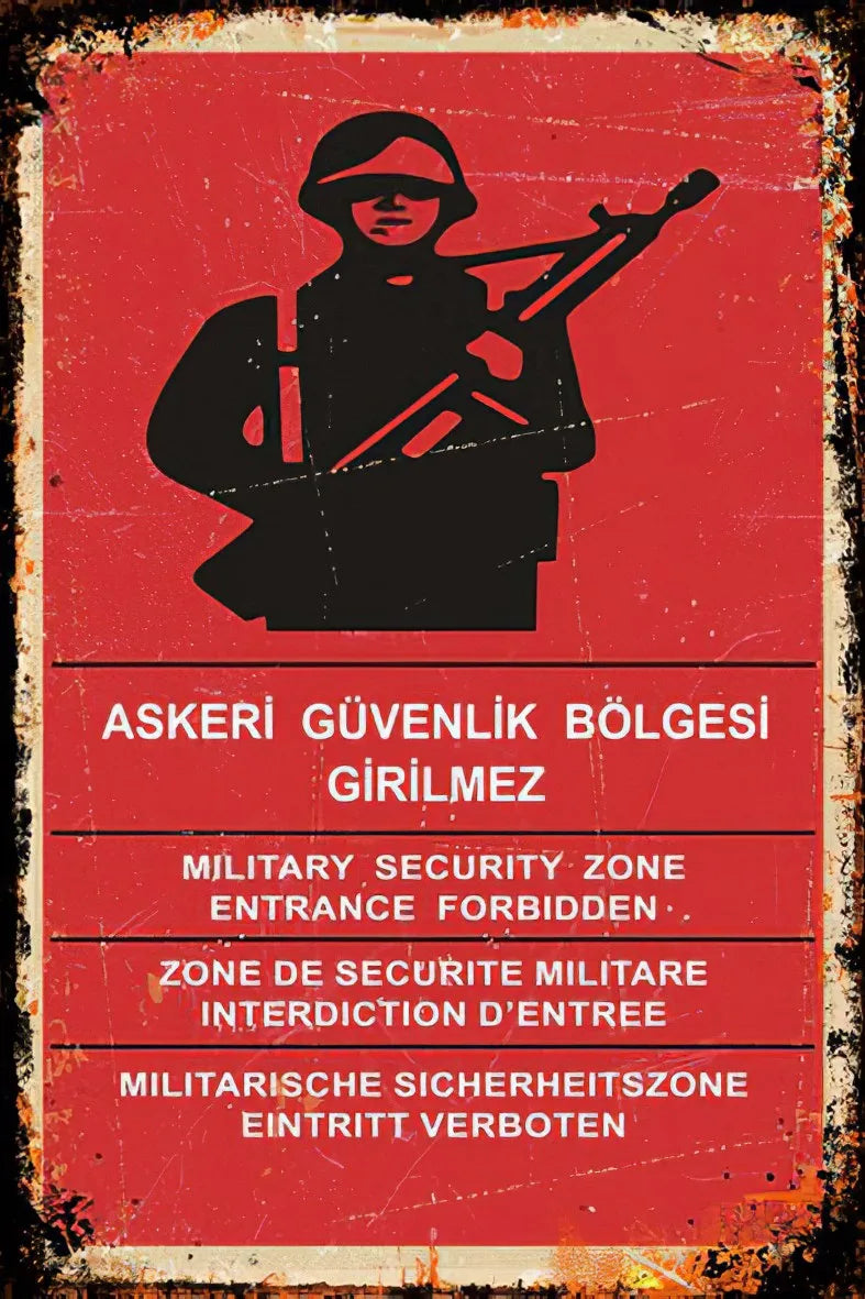 Askeri Bölge Retro Ahşap Poster No:275