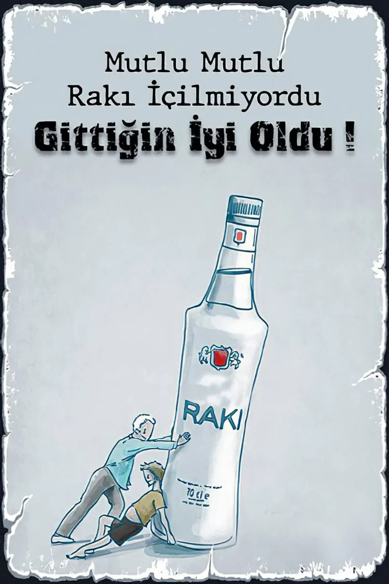 Alkol Temalı Retro Ahşap Poster No:108