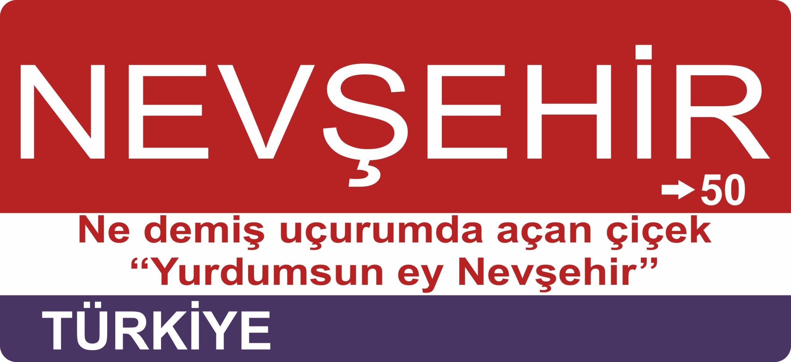 Nevşehir Sokak Tabelası Ahşap Poster 11x24cm
