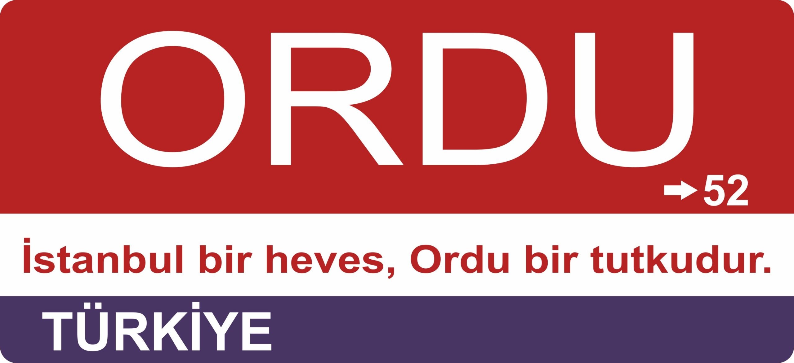Ordu Sokak Tabelası Ahşap Poster 11x24cm