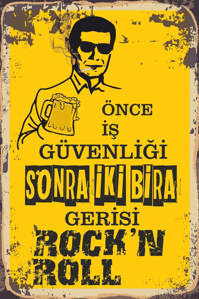 Alkol Temalı Retro Ahşap Poster No:655