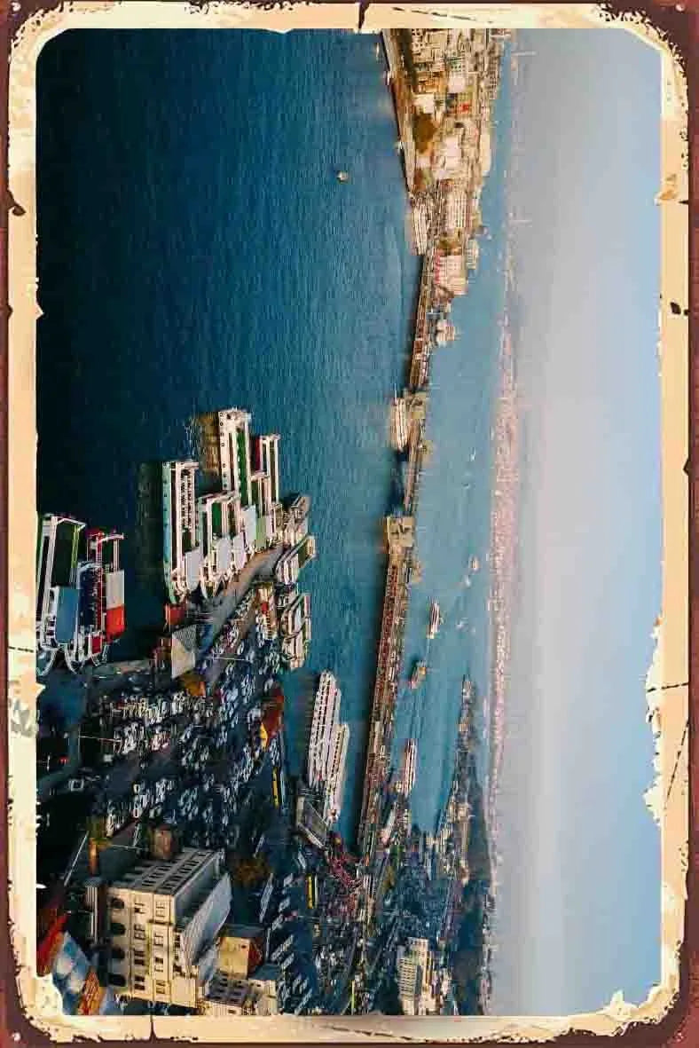 İstanbul Temalı Retro Ahşap Poster No:1099