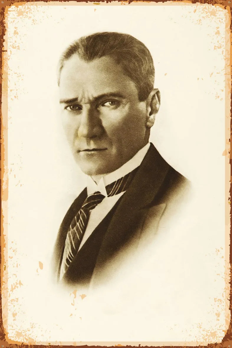 Atatürk Retro Ahşap Poster No:605