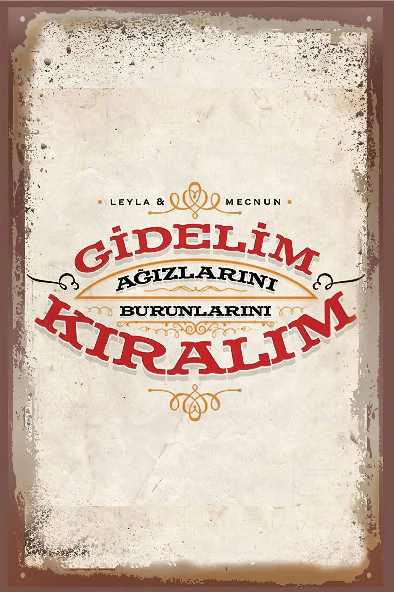 Leyla ile Mecnun Retro Ahşap Poster No:481