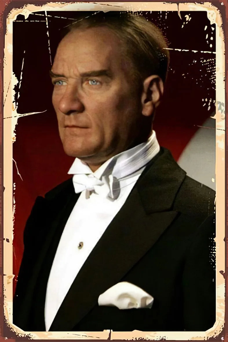 Atatürk Retro Ahşap Poster No:70