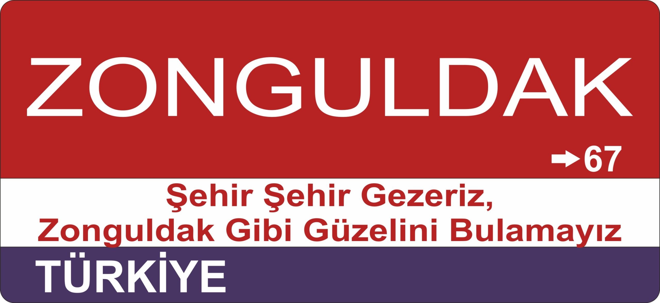 Zonguldak Sokak Tabelası Ahşap Poster 11x24cm