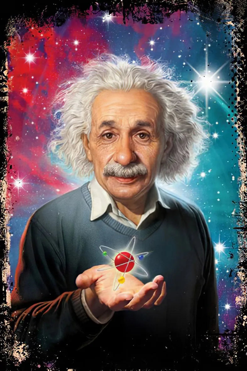 Einstein Retro Ahşap Poster No:221