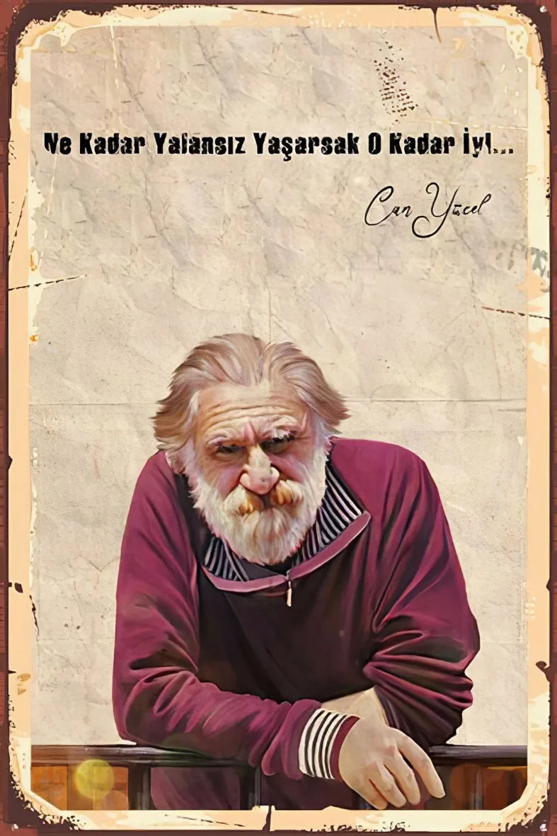 Can Yücel Retro Ahşap Poster No:223