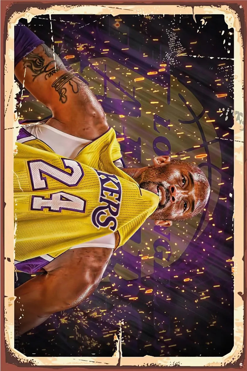 Kobe Bryant Retro Ahşap Poster No:467