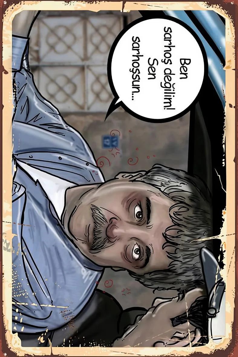 Ben Sarhoş Değilim Retro Ahşap Poster No:386