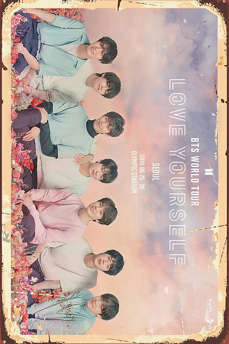 BTS Retro Ahşap Poster No:426