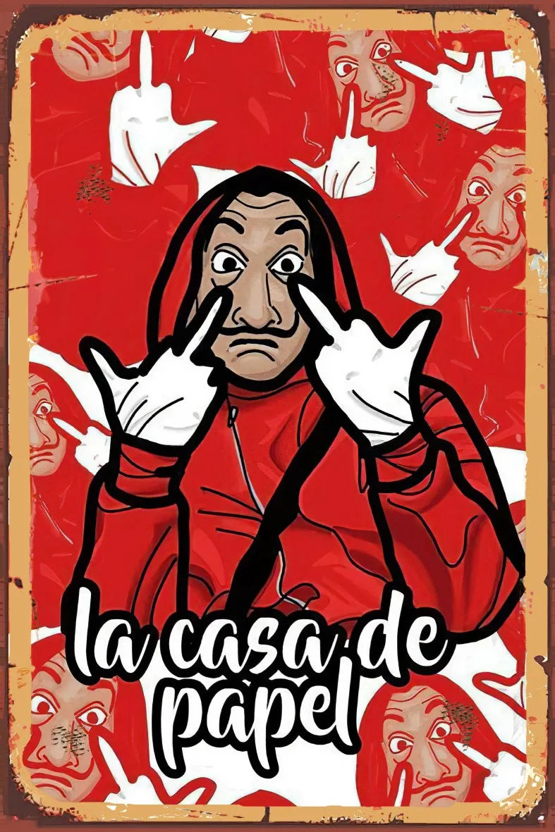 La Casa De Papel Retro Ahşap Poster No:661